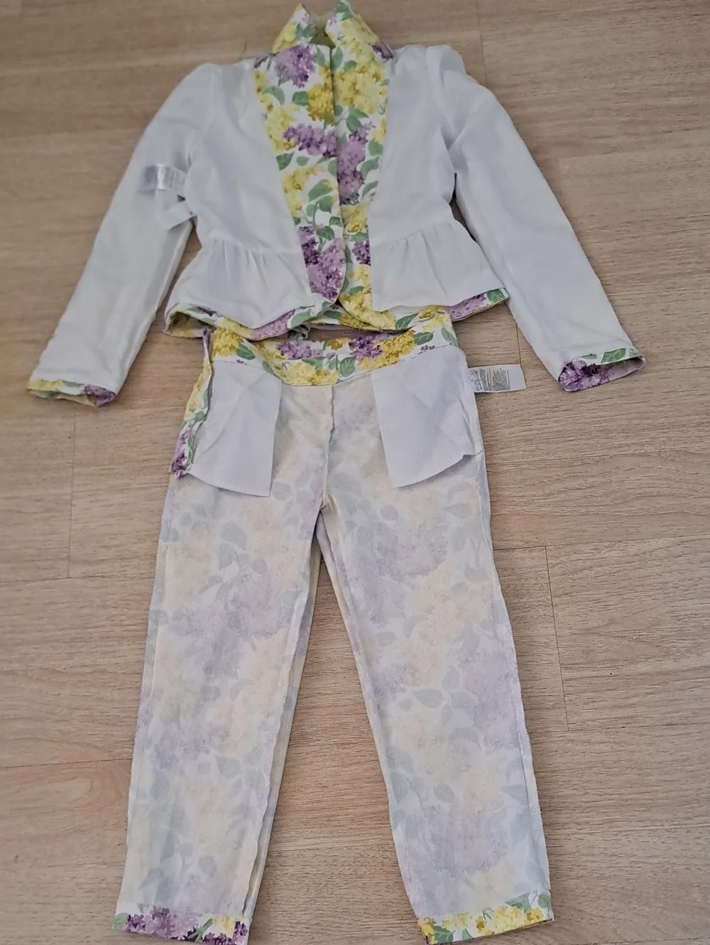Janie and Jack Yellow, Lavender & Green Floral Jacket Set